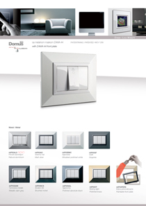 Metal ZAMA 44 front plates with white DOMUS 100 modules - brochure