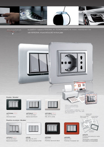 Plastic TECNOPOLIMERO and PERSONAL front plates with gray ALLUMIA modules - brochure