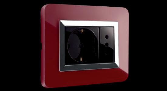 Life šuko utičnice sa maskom Personal od tehnopolimera crvene boje